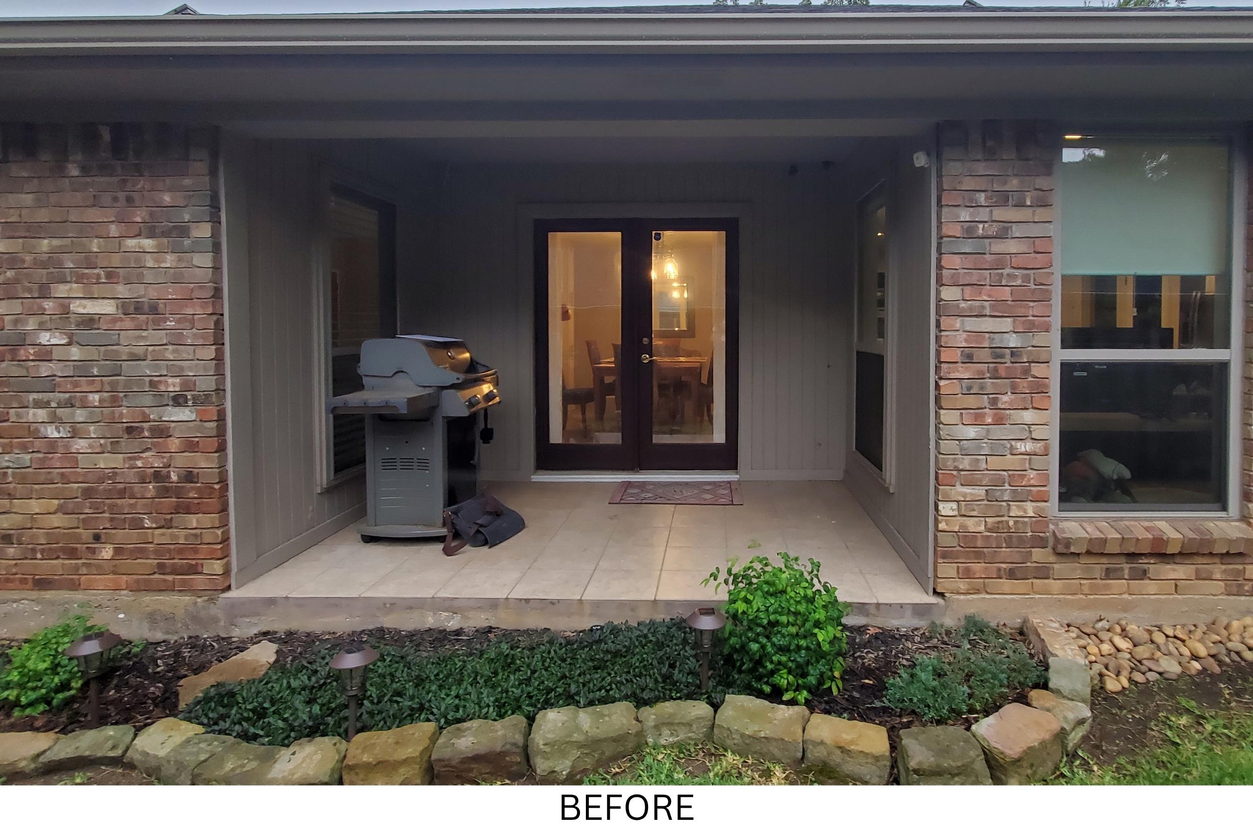 BEFORE: Arlington, TX Porch Conversion to Home Office by Medford Design-Build