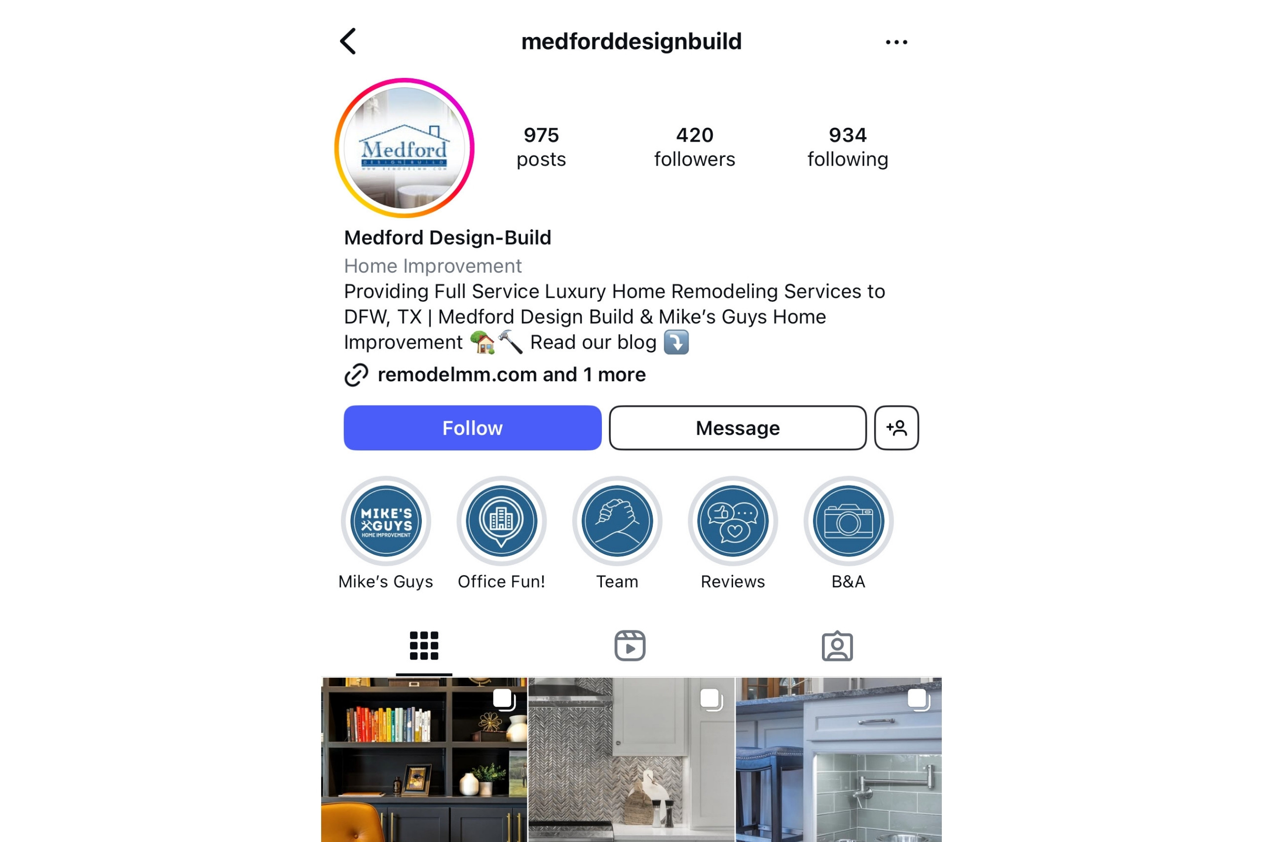 Medford Design-Build's Instagram 