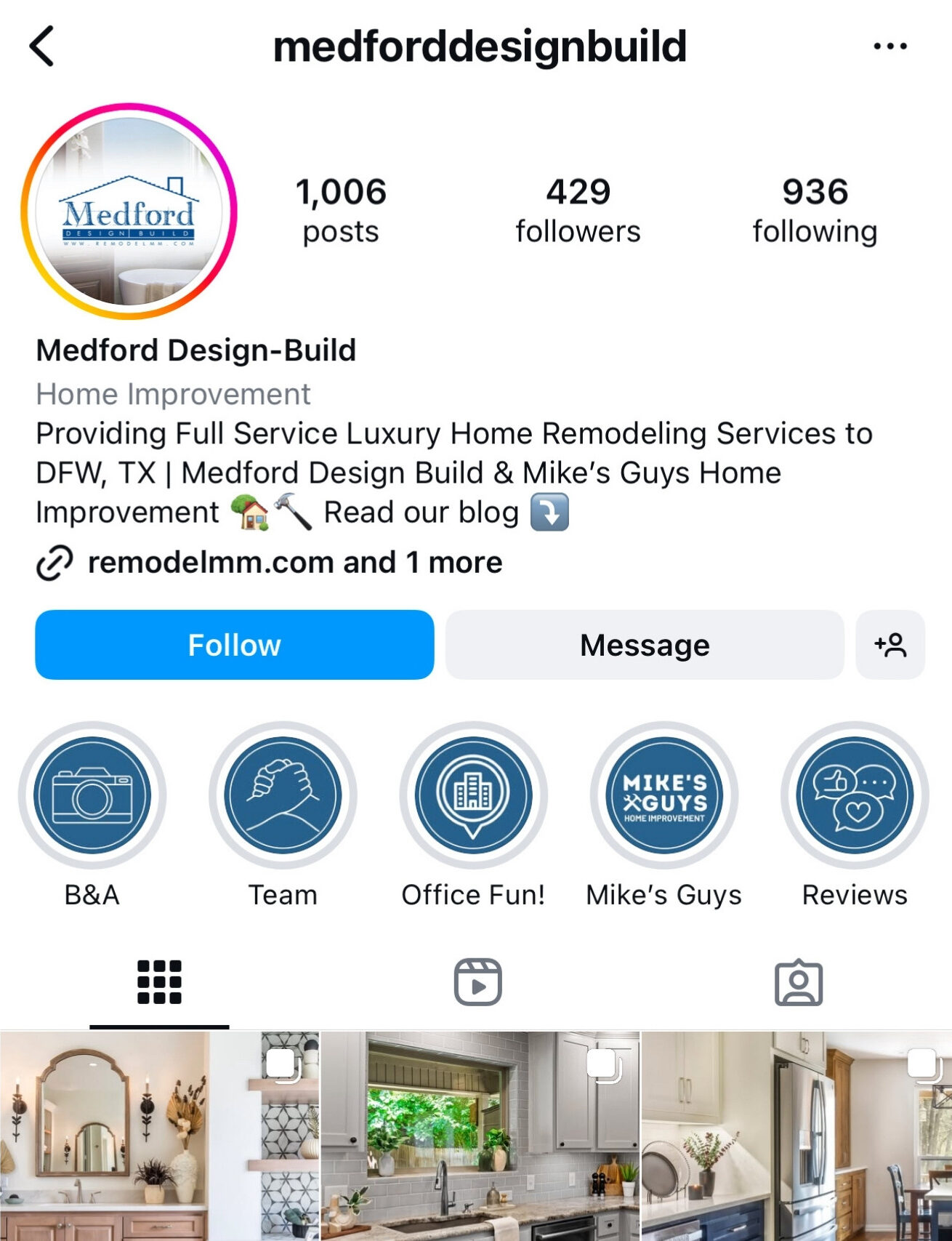 Medford Design-Build Instagram