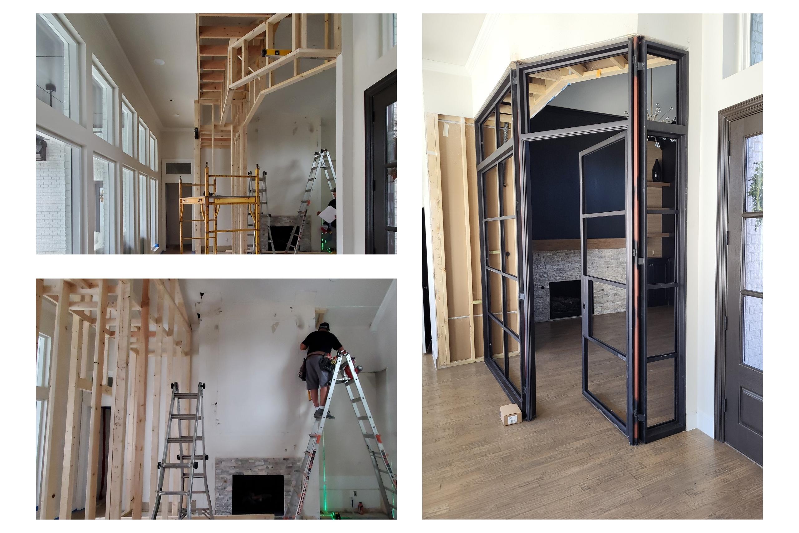 Colleyville, TX home office conversion and powder bath addition construction