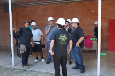 Arlington High School students work on Haunted Courtyard Project